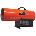 Portable Gas Torpedo Heater, Liquid Propane, Continuous Spark, 11 7/8 in Wx 25 1/2 in L