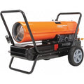 Portable Oil and Kerosene Torpedo Heater, 210,000 BtuH, 650 cfm, 5,000 sq ft Heat Area 13 gal
