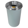 Cease-Fire 12 gal Round Indoor Metal Can, White, None, Steel, Not Applicable