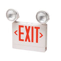 Exit Sign with Emergency Lights, White, 1 or 2 Face(s), LED, Universal Mount, Lead Calcium