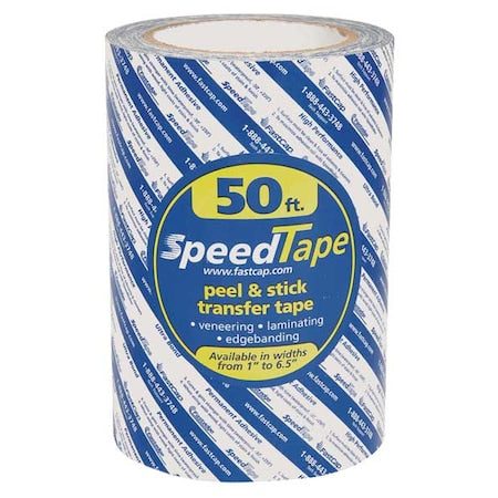 Double Sided Film Tape, 6 1/2 in in W x 16 3/4 yd L, 5.5 mil Thick, 50 ft, Transparent