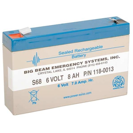 Battery, Lead Calcium, 6V, 7Ah, Faston