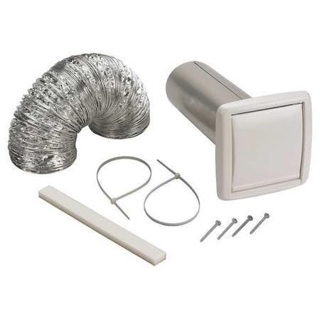 Wall Vent Kit, Flexible Duct, 5 ft. L