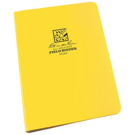 1/2" Six Ring Field Round Binder, Yellow/Silver