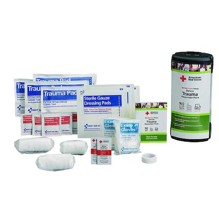 Trauma Responder Pack, Plastic Tube, 26 Components, 24 People Served