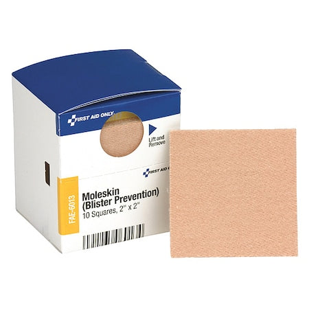 First Aid Kit Refill, 2" X 2" Moleskin Blister Prevention, 10 Per Box
