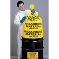 Hazardous Waste Bags, 30 gal., Yellow, PK24