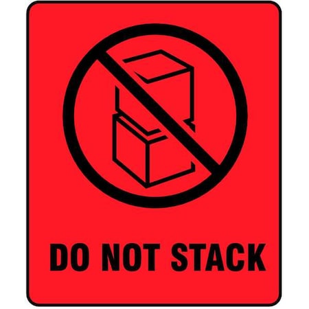 3" x 4" Red Shipping Labels, Do Not Stack, Pk100