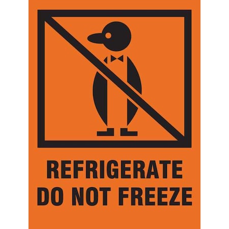 Shipping Labels 4"x3", Refrigerate Do Not Freeze, Red, Pk500