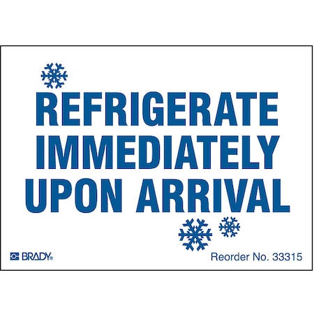 Refrigerate Immediately Upon Arrival Shipping Labels, Paper, Blue, Pk100
