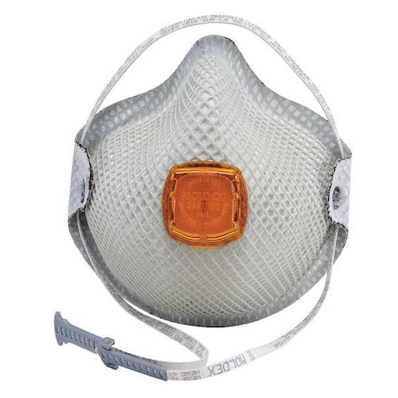 Disposable Respirator, N95, Nuisance Organic Vapors w/Ventex Valve, Handy Strap, Molded, S, PK 10