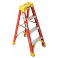 Fiberglass Stepladder, 4 ft Ladder Ht, 3 Steps, 300 lb, 29 in Base Spread, 19 3/8 in Bottom W