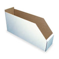 Corrugated Shelf Bin, Cardboard, 6 1/4 in W, 8 1/2 in H, White