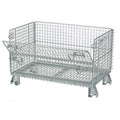 Collapsible Bulk Container 5 cu ft Volume Cap., 20 in L, 32 in W, 21 in H, Steel, Silver