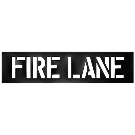 Traffic Stencil, Message, Fire Lane, 12 in Character Height, Not Applicable Font, Plastic, Black