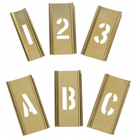 Interlocking Stencil, Numb&Letters, Brass, 3W647