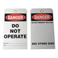 Danger Tag, Machine and Operational, Cardstock, 7 in H x 4 in W, White, Rectangle, 25 PK