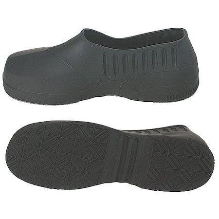 Overshoes, Plain Toe, PVC/Vinyl, 5 in H, Slip On, Chevron Sole, Black, S (Formerly Talon Trax), PR