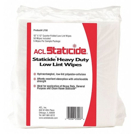 Disposable Wipes, 12" x 13", 50 per Pack Sheets/ Pack