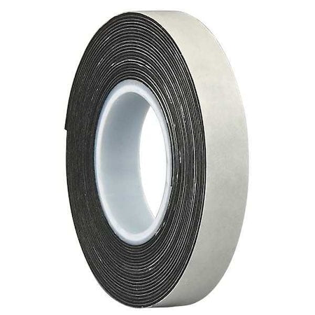 Double-Sided Foam Tape, 3/4 in W, 5 yd L, 1/32 in, Polyethylene Foam, Double-Sided
