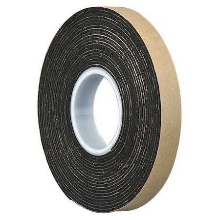 Double-Sided Foam Tape, 1 in W, 5 yd L, 1/16 in, Polyethylene Foam, Double-Sided