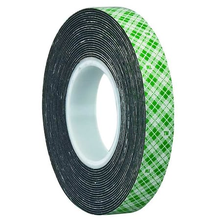 Double-Sided Foam Tape, 2 in W, 5 yd L, 1/32 in, Polyurethane Foam, Double-Sided