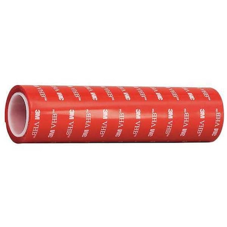 Double-Sided Foam Tape, 6 in W, 1 yd L, 1/32 in, Polyethylene Foam, Double-Sided