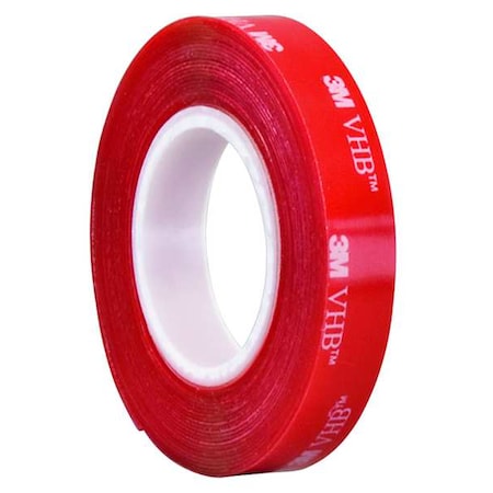 Foam Tape, Transparent, 5 yd L, 1/2 in W