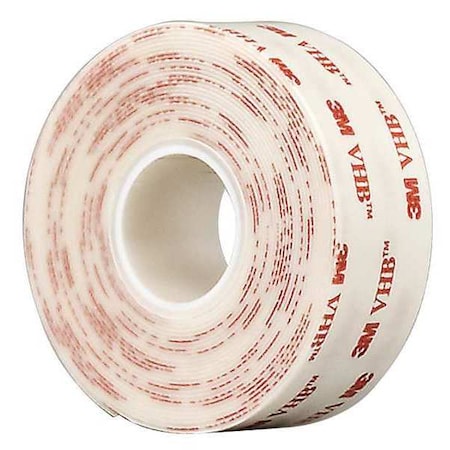 Double-Sided Foam Tape, 1 in W, 5 yd L, 1/32 in, Acrylic Foam, Double-Sided