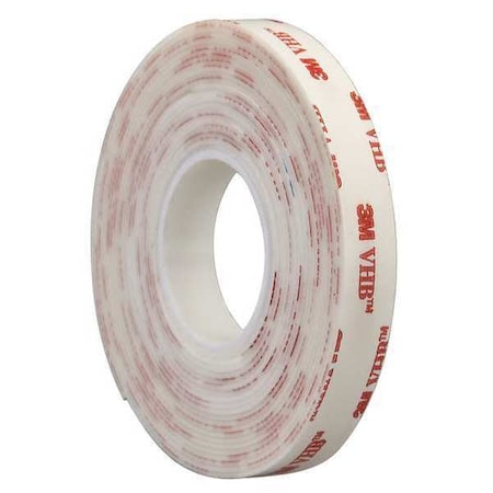 Double-Sided Foam Tape, 3/4 in W, 5 yd L, 45 mil, Acrylic Foam, Double-Sided