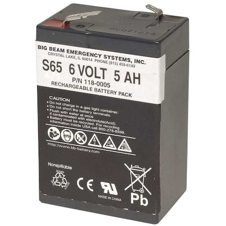 Battery, 6V, 168hr, 1 5/8in, Cap and Base