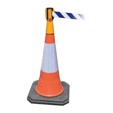 Retractable Barrier Tape, Yellow, 156 in Length