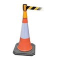 Retractable Barrier Tape, Yellow, Blank