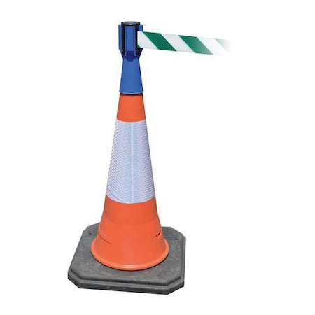 Retractable Barrier Tape, Blue, Blank