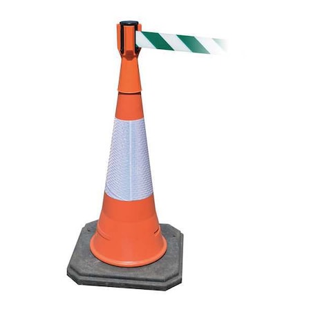 Retractable Barrier Tape, Orange, 156 in Length