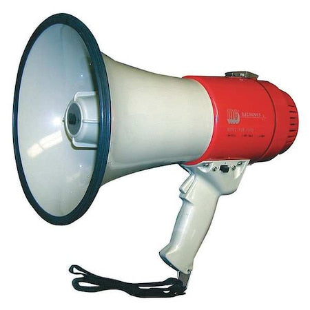 Megaphone, Dia 7 3/4 In, Range 5/8 Mile