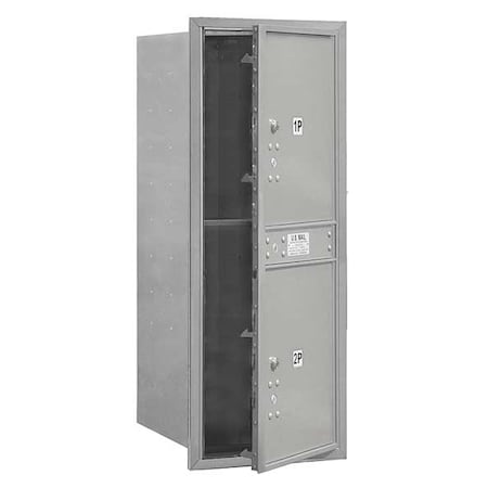 Mailbox, Aluminum, Powder Coated, 2 Doors, Recessed, 11 Door Height Equivalent