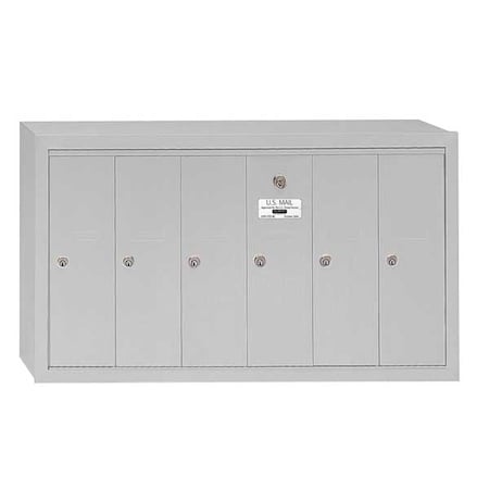 Mailbox, Aluminum, Powder Coated, 6 Doors, Surface, -