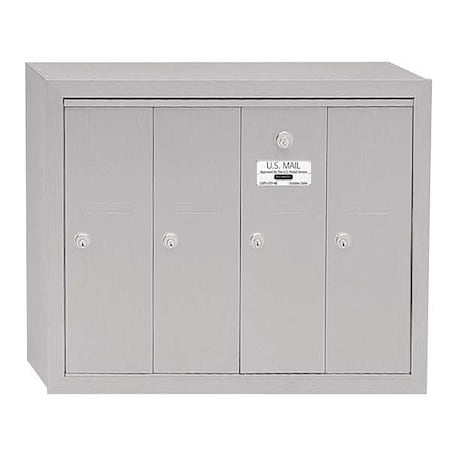 Mailbox, Aluminum, Powder Coated, 4 Doors, Surface, -