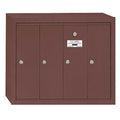 Mailbox, Bronze, Powder Coated, 4 Doors, Surface, -