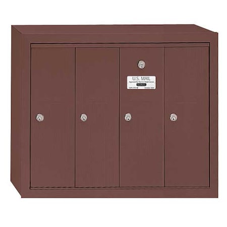 Mailbox, Bronze, Powder Coated, 4 Doors, Surface, -