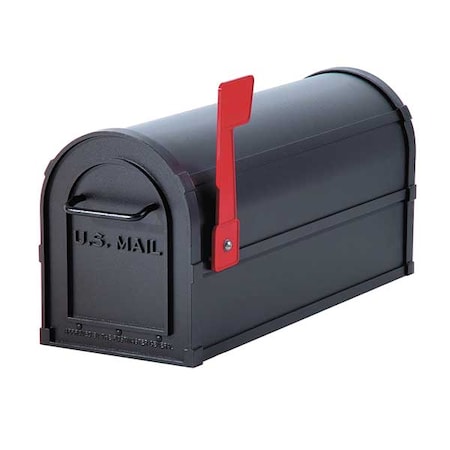 Mailbox, Black, Powder Coated, 1 Doors, Pedestal