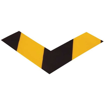 Floor Marking Tape, vinyl, No Legend, Black, Yellow, 2 in W., 55 mil Thickness, 100 PK