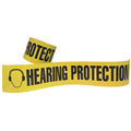 Floor Marking Tape, Message, Black, Yellow, 3 in W., 5.5 mil Thickness