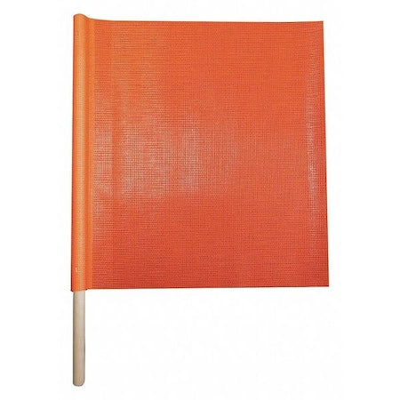 Handheld Warning Flag, Vinyl Coated Mesh, 18 in Height, 24" Length, Orange