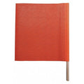 Handheld Warning Flag, Orange, Vinyl Coated Mesh, 30" Length, 30 in Wood Dowel