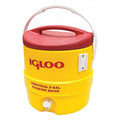 3 gal Beverage Cooler/Dispenser, 13-1/2 in Dia, Up to 1 Day Ice Retention, Red/Yellow