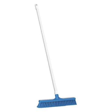 16 in Sweep Face Push Broom, Soft, Synthetic, Blue