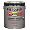 Interior/Exterior Paint, Flat, Oil Base, Black, 1 gal