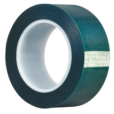 Film Tape, 1 1/2 in W x 72 yd L, 3.2 mil Thick, Green, Silicone Adhesive